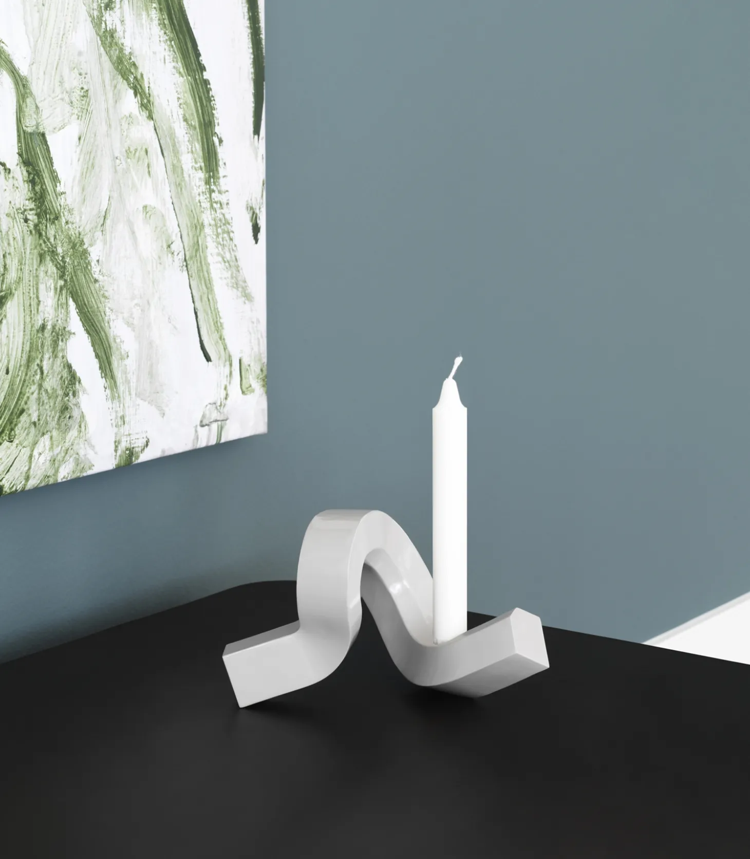 Normann Copenhagen - Lysestage - Crooked Candlestick One - Grey / Grå