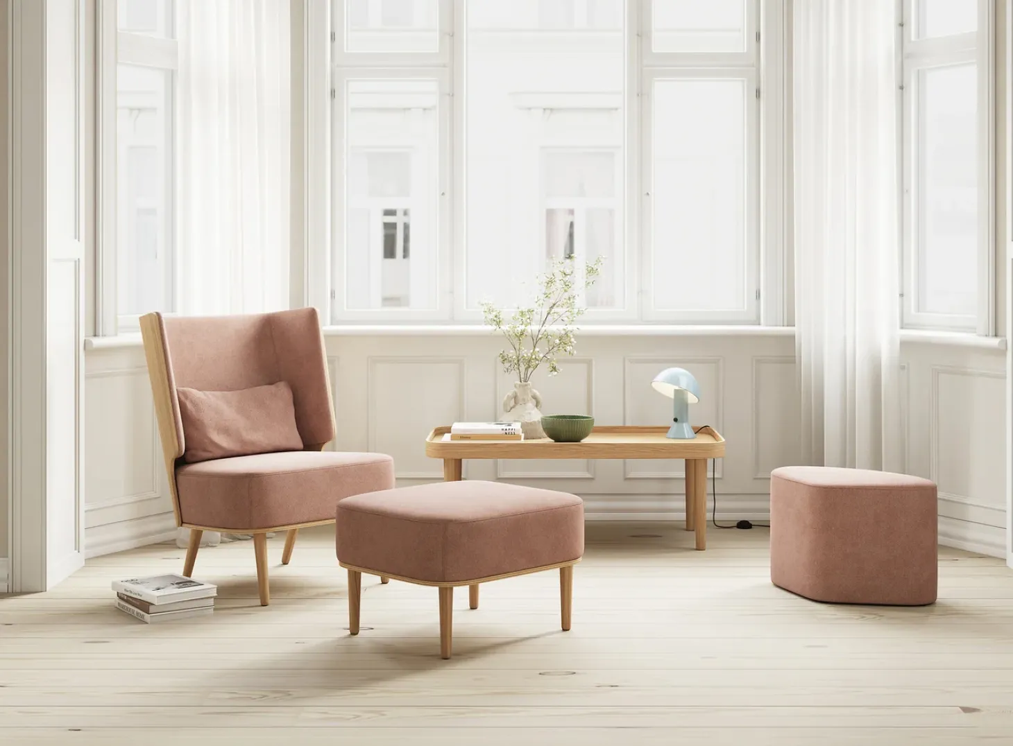 NovoForm - Ryg Pude - Serena - Silver Grey/ Lys Grå