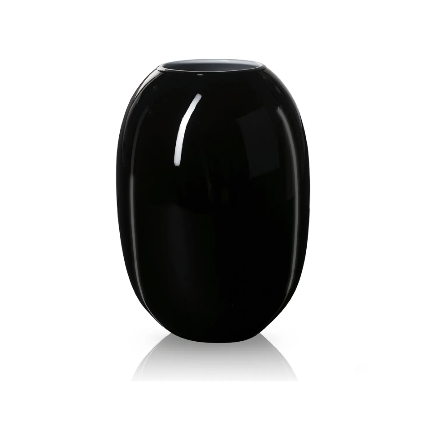Piet Hein - Vase glas 30 cm - SORT-OPAL