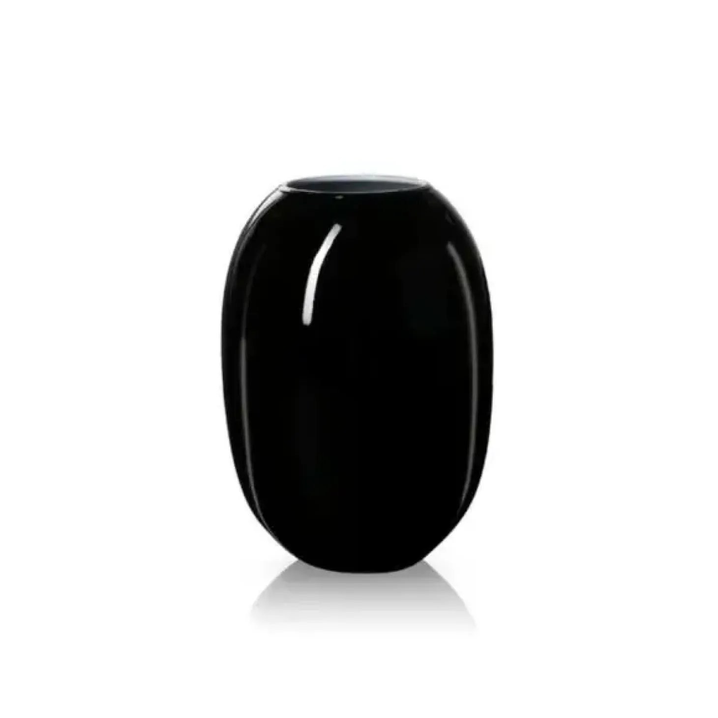 Piet Hein - Vase glas 16 cm - SORT-OPAL