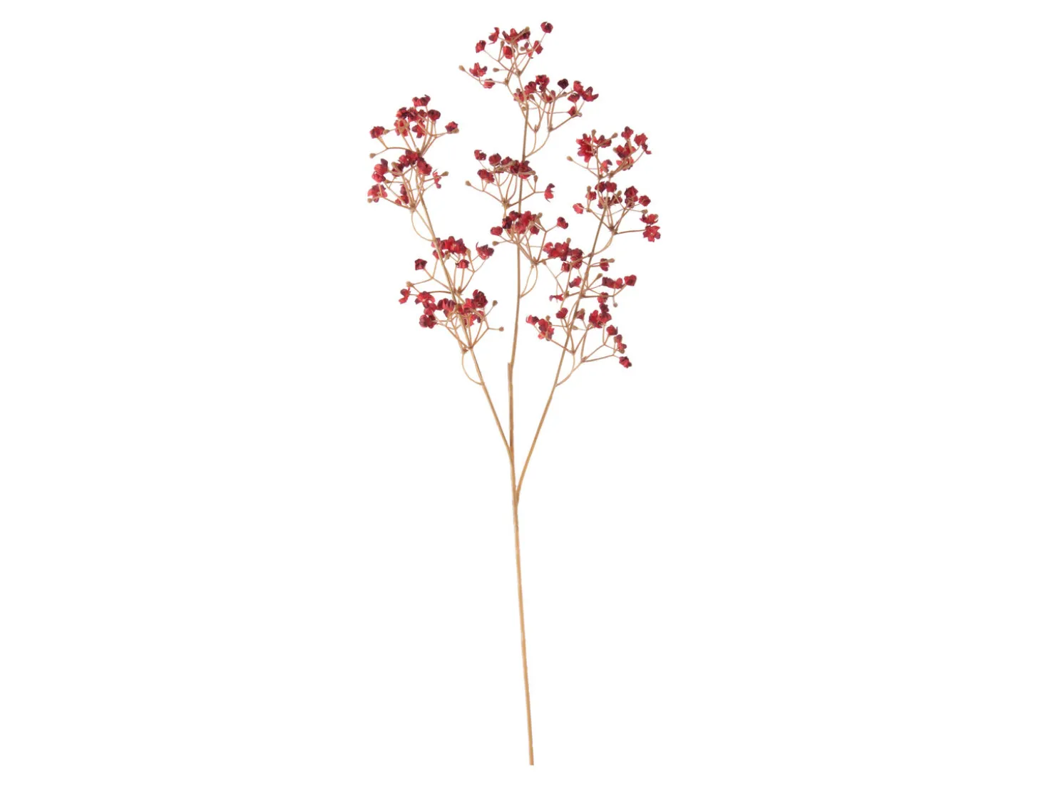 Present time - Artificial flower Babybreath red ochre