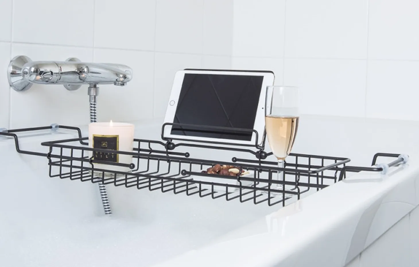 Present time - Bath tub caddy iron black