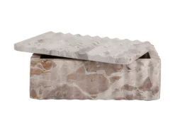 Present time - Bowl rectangle with lid marble brown