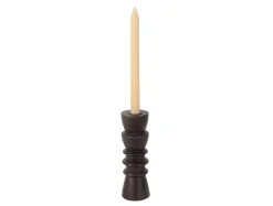 Present time - Candle holder Formado Medium mango wood walnut lacquered