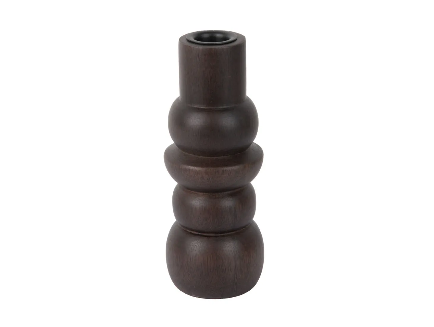 Present time - Candle holder Formado Small mango wood walnut lacquer