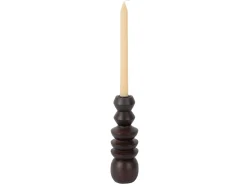Present time - Candle holder Formado Large mango wood walnut lacquer