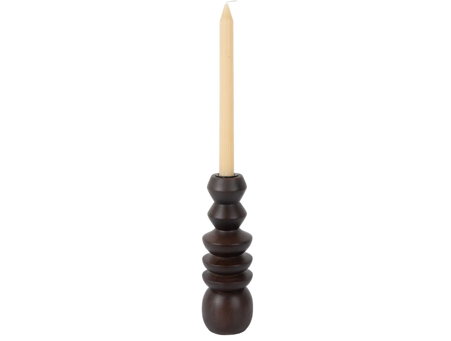 Present time - Candle holder Formado Large mango wood walnut lacquer