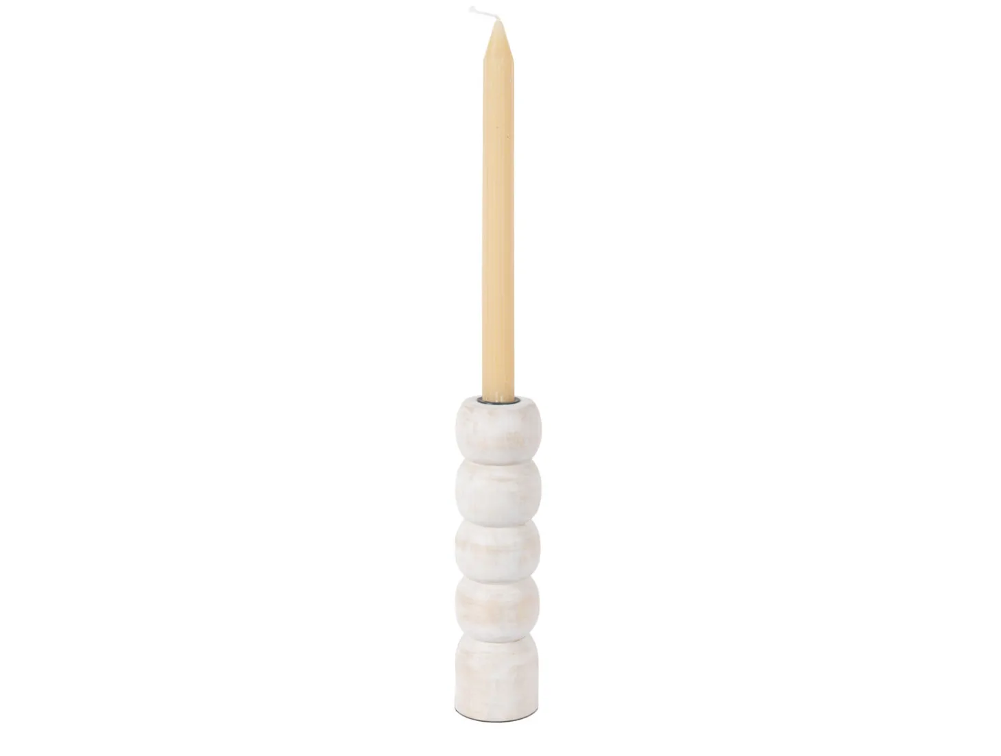 Present time - Candle holder Modelar Large mango wood white wash