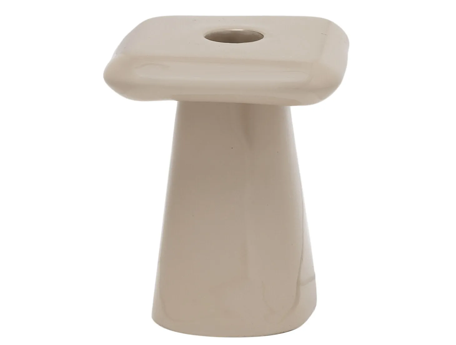 Present time - Candle holder Roca small warm grey