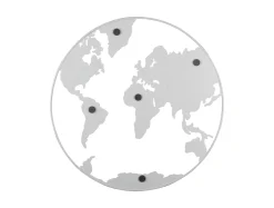 Present time - Memo board World Map w. magnets iron white