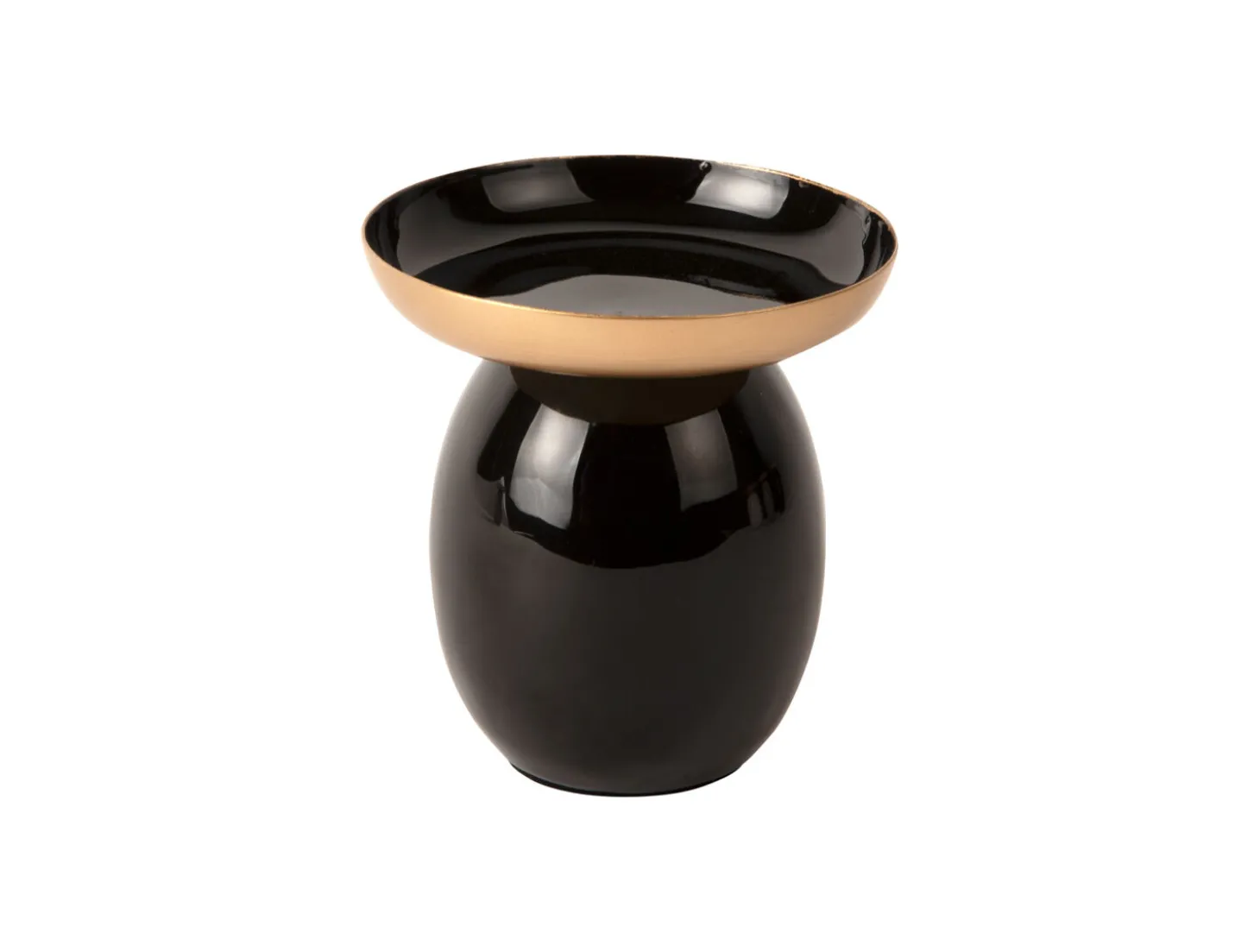 Present time - Pillar candle holder Mila small iron enamel black
