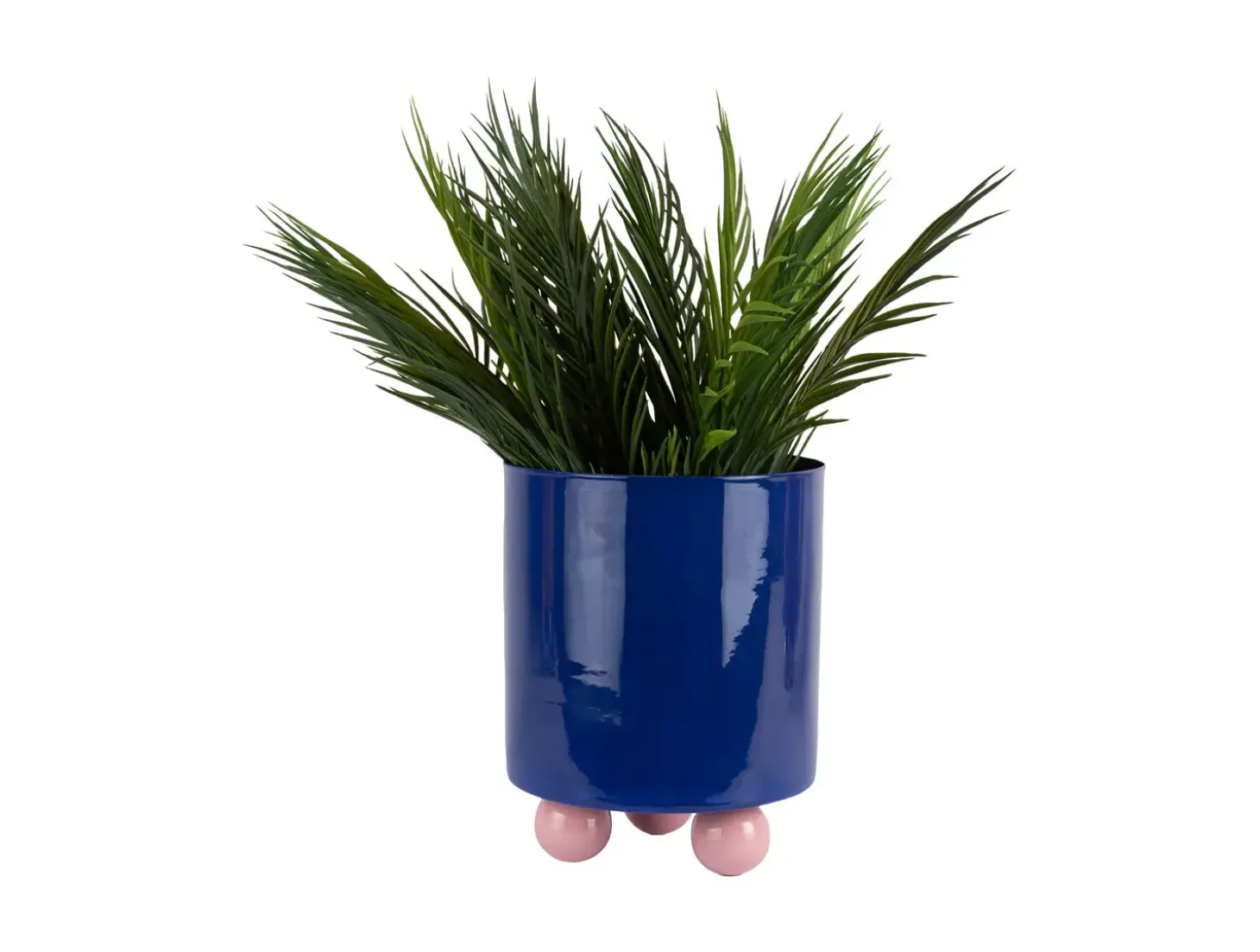 Present time - Plant pot Double Funky large cobalt blue w. soft pink