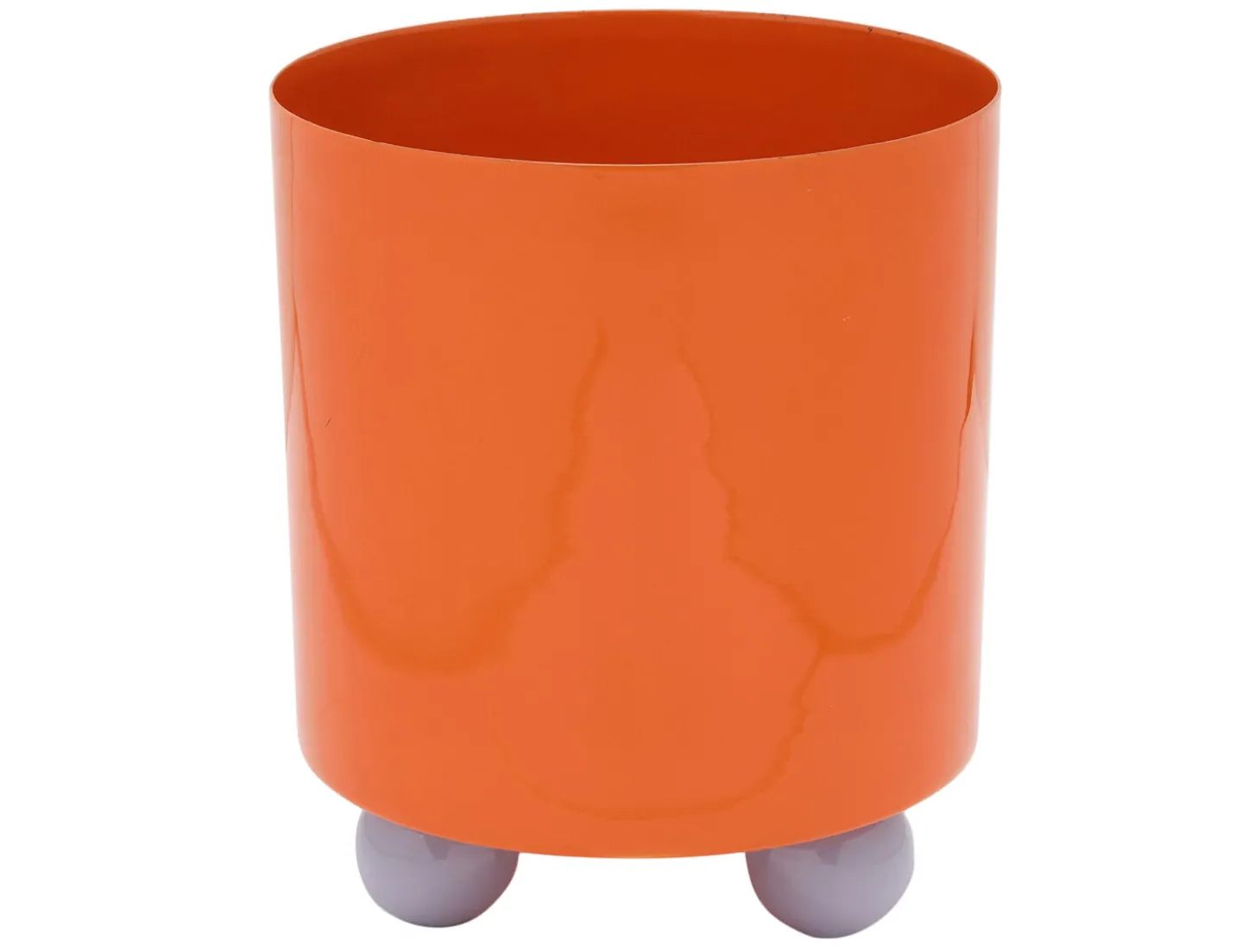 Present time - Plant pot Double Funky medium bright orange w. soft purple
