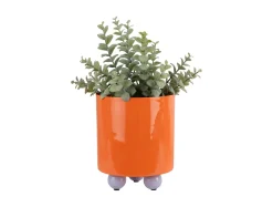 Present time - Plant pot Double Funky medium bright orange w. soft purple
