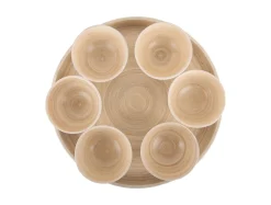 Present time - Snack tray Puro round bamboo white