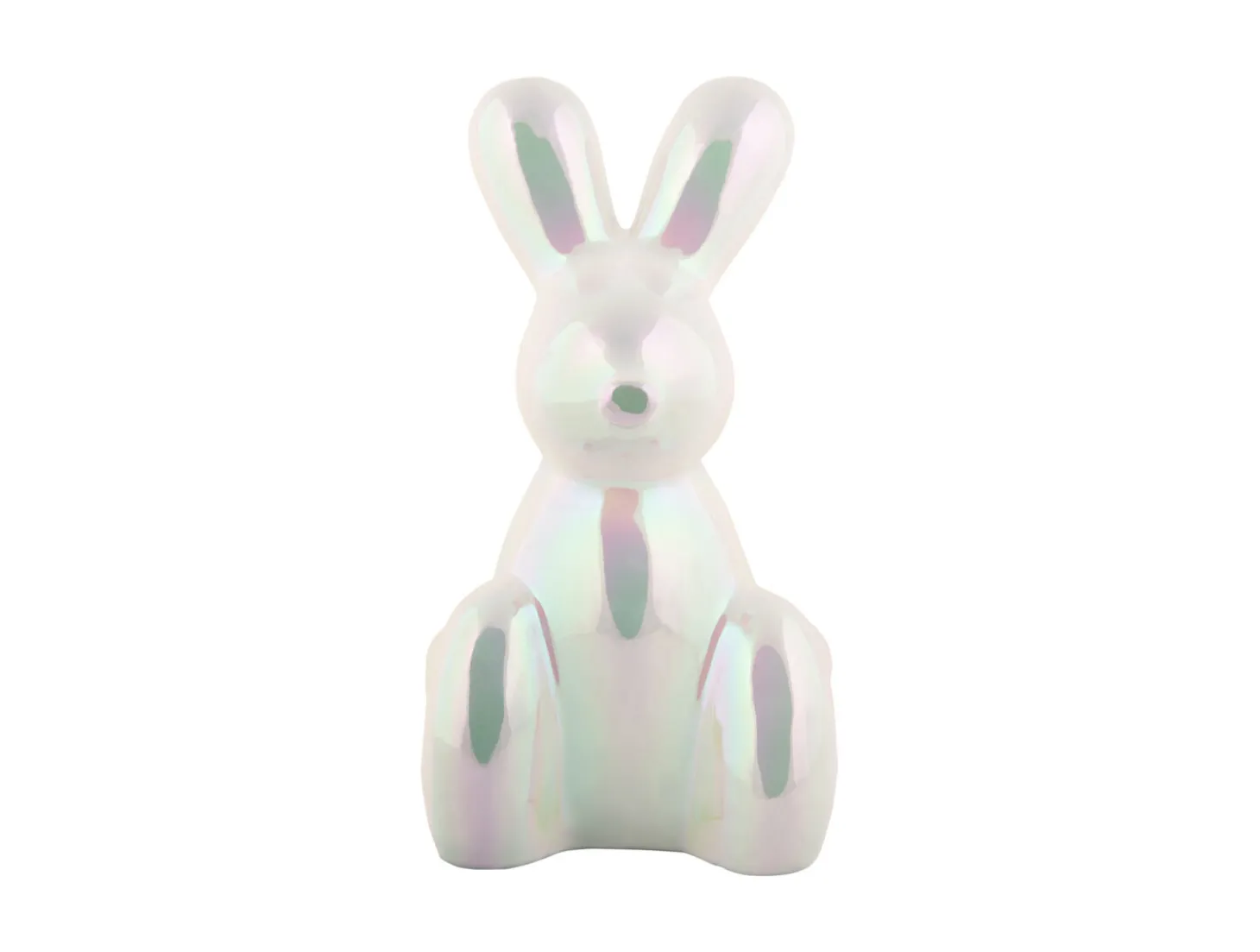 Present time - Statue Balloon Bunny large ceramic white plated