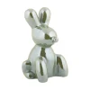 Present time - Statue Balloon Bunny ceramic jungle green plated