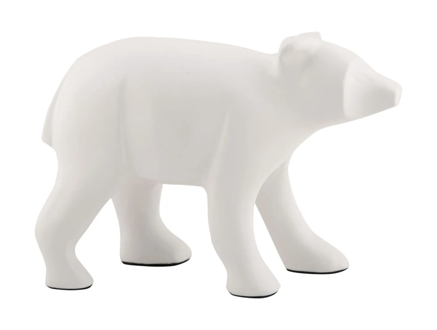 Present time - Statue Bear metal matt white