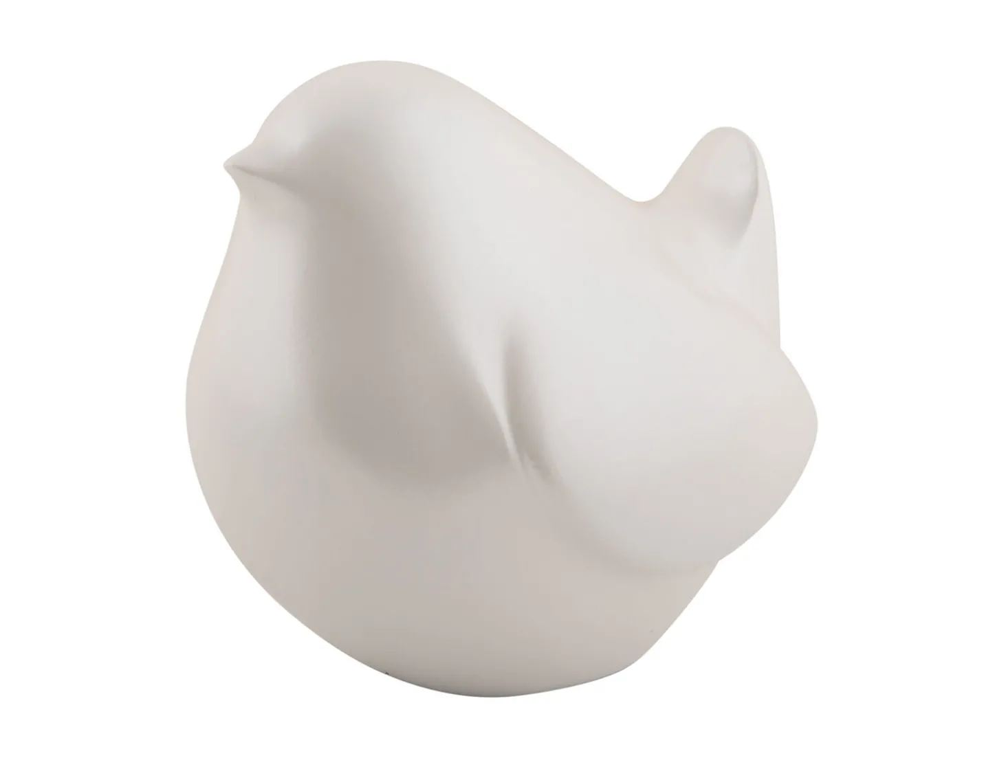 Present time - Statue Fat bird metallic white