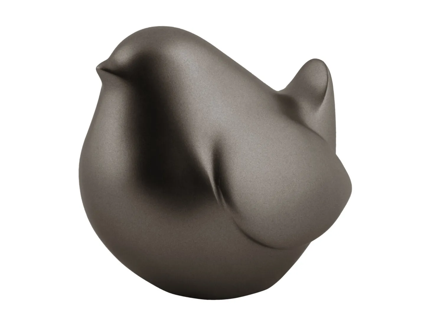 Present time - Statue Fat bird metallic dark grey