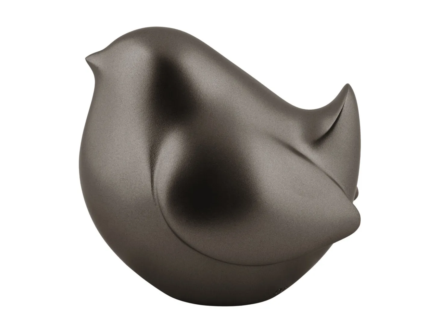 Present time - Statue Fat bird metallic dark grey