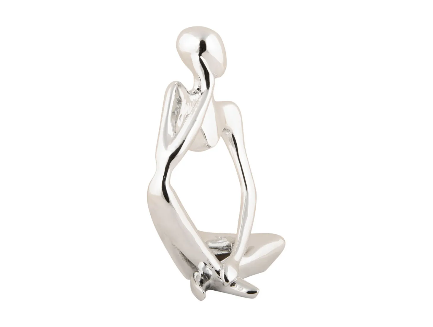 Present time - Statue Imagine polyresin chrome plated