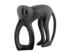 Present time - Statue Monkey metal matt black