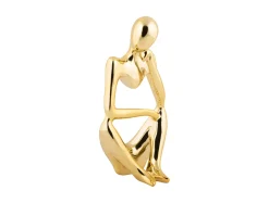 Present time - Statue Wondering polyresin gold plated