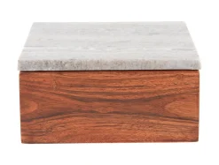 Present time - Storage box Acacia brown marble lid