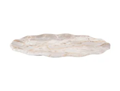 Present time - Tray Waved oval large marble brown