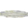 Present time - Tray Waved oval large marble himalayan green