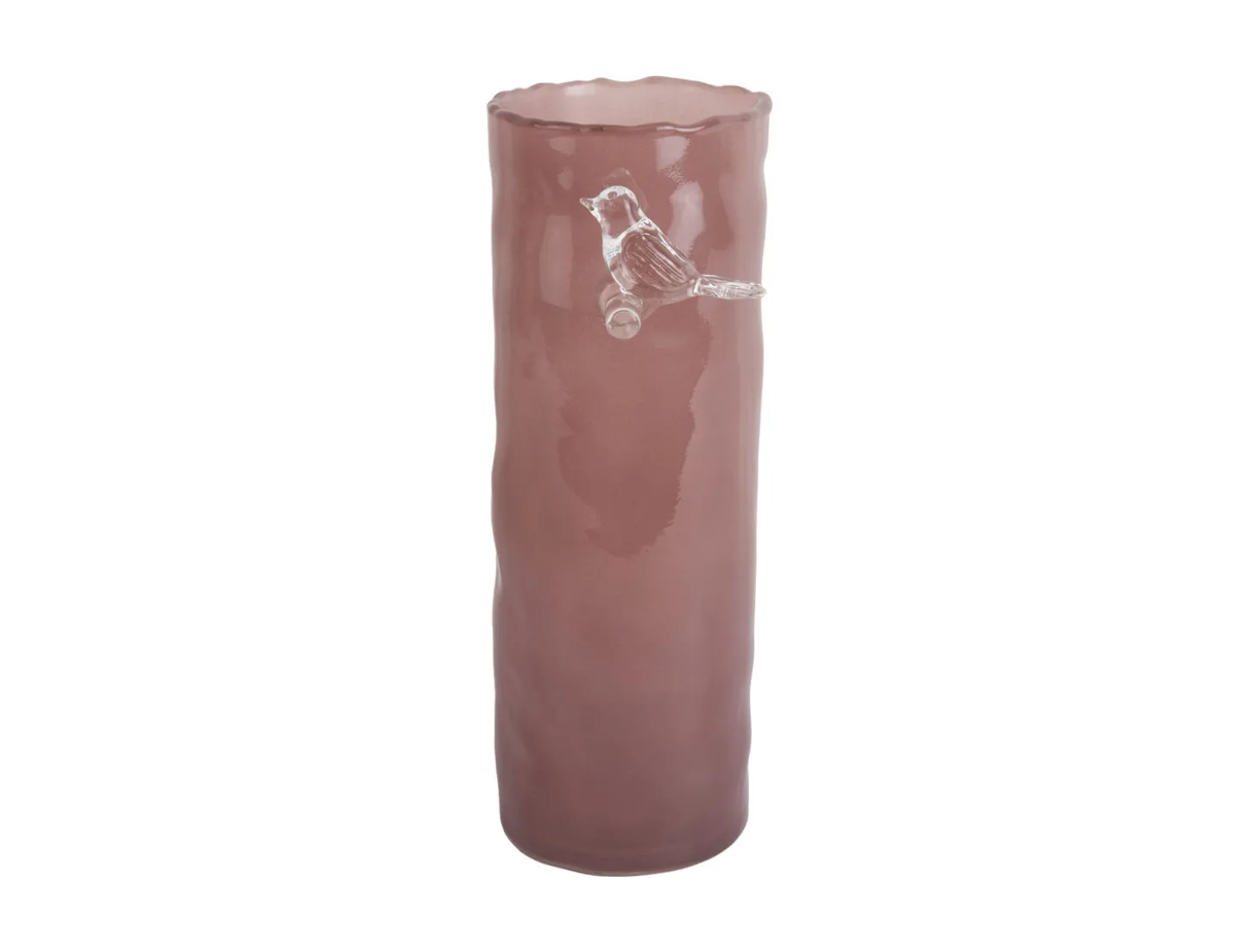 Present time - Vase Bird On Branch large soft pink