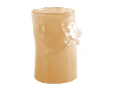 Present time - Vase Bird On Branch small soft yellow