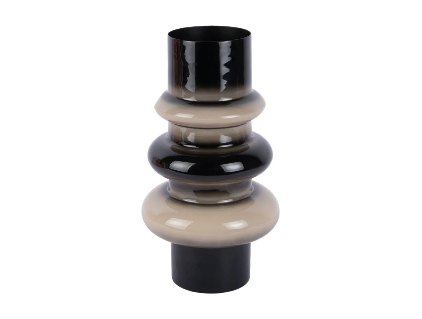 Present time - Vase Grato small black w. warm grey