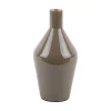 Present time - Vase Ivy bottle cone iron enamel moss green