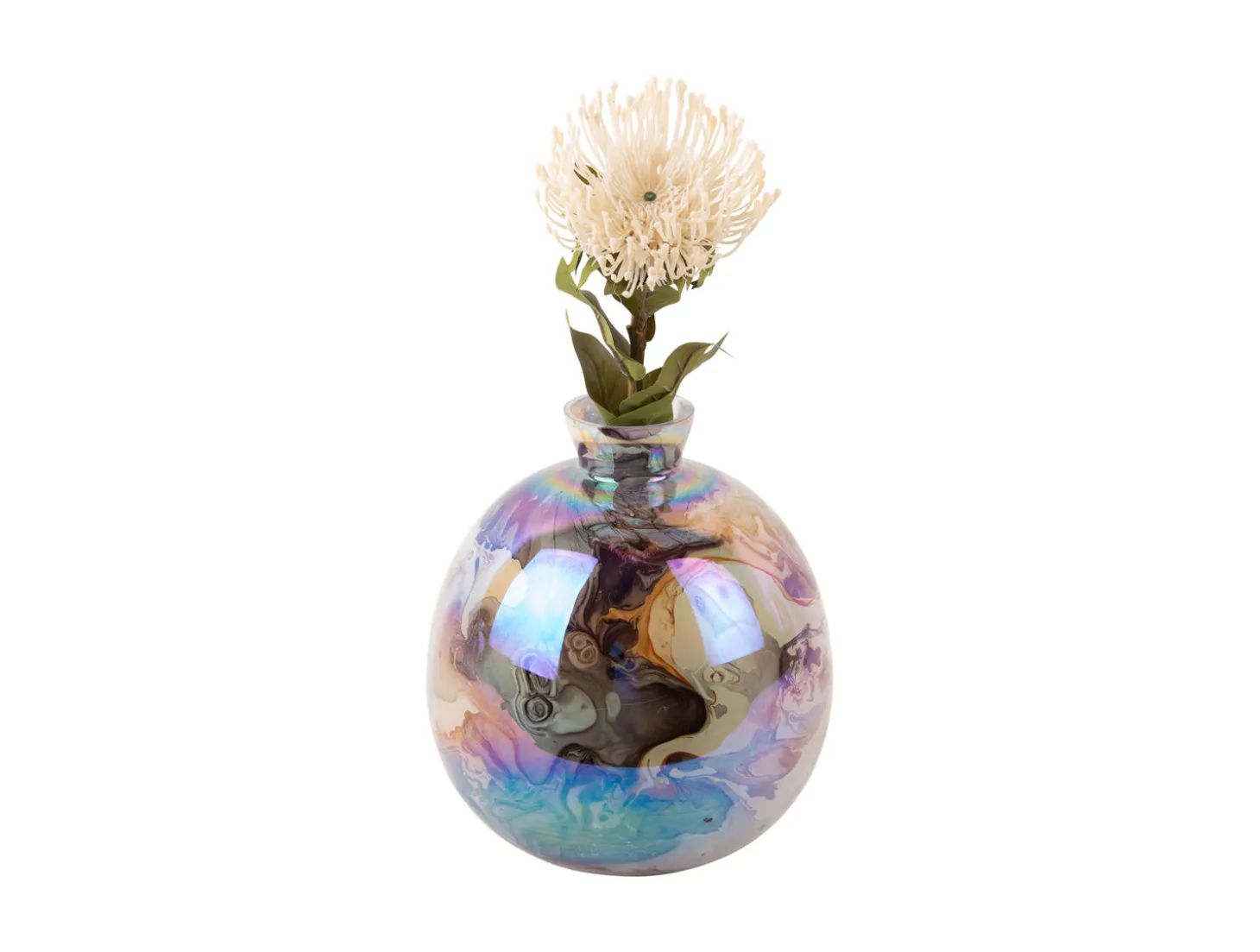 Present time - Vase Melange bottle pearly chocolate brown