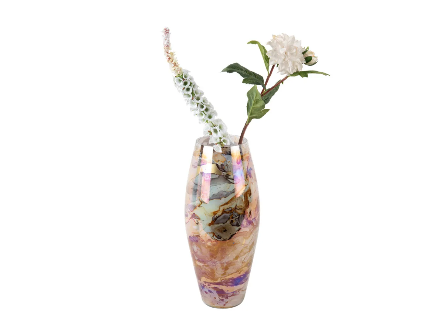 Present time - Vase Melange cone pearly chocolate brown
