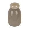 Present time - Vase Nuevo Dulce dark grey w. warm grey lid