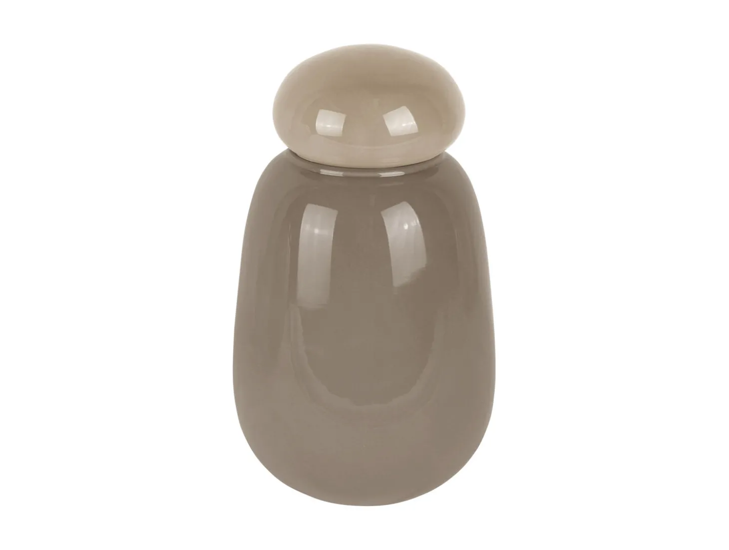Present time - Vase Nuevo Dulce dark grey w. warm grey lid