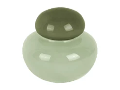 Present time - Vase Nuevo Dulce small soft green w. jungle green lid