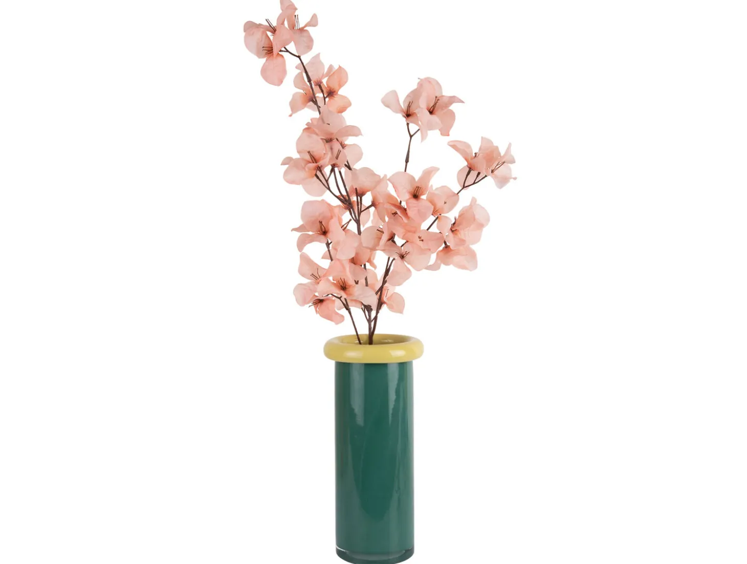 Present time - Vase Plegado L retro green w. soft yellow
