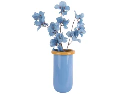 Present time - Vase Plegado M soft blue w. mango yellow