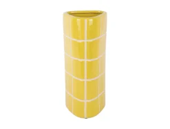 Present time - Vase Retro Tiles triangular medium citrine yellow