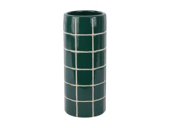 Present time - Vase Retro Tiles round medium retro green