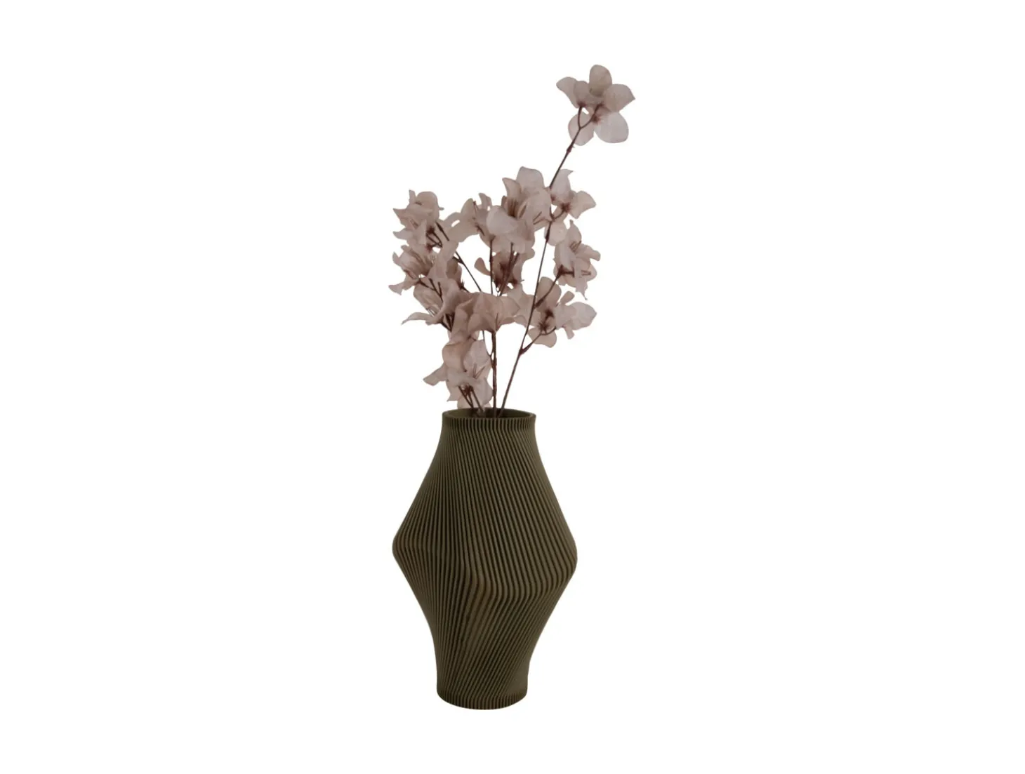 Present time - Vase Twisted Rib large army green
