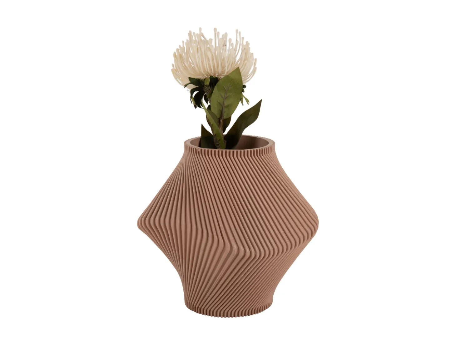 Present time - Vase Twisted Rib soft brown