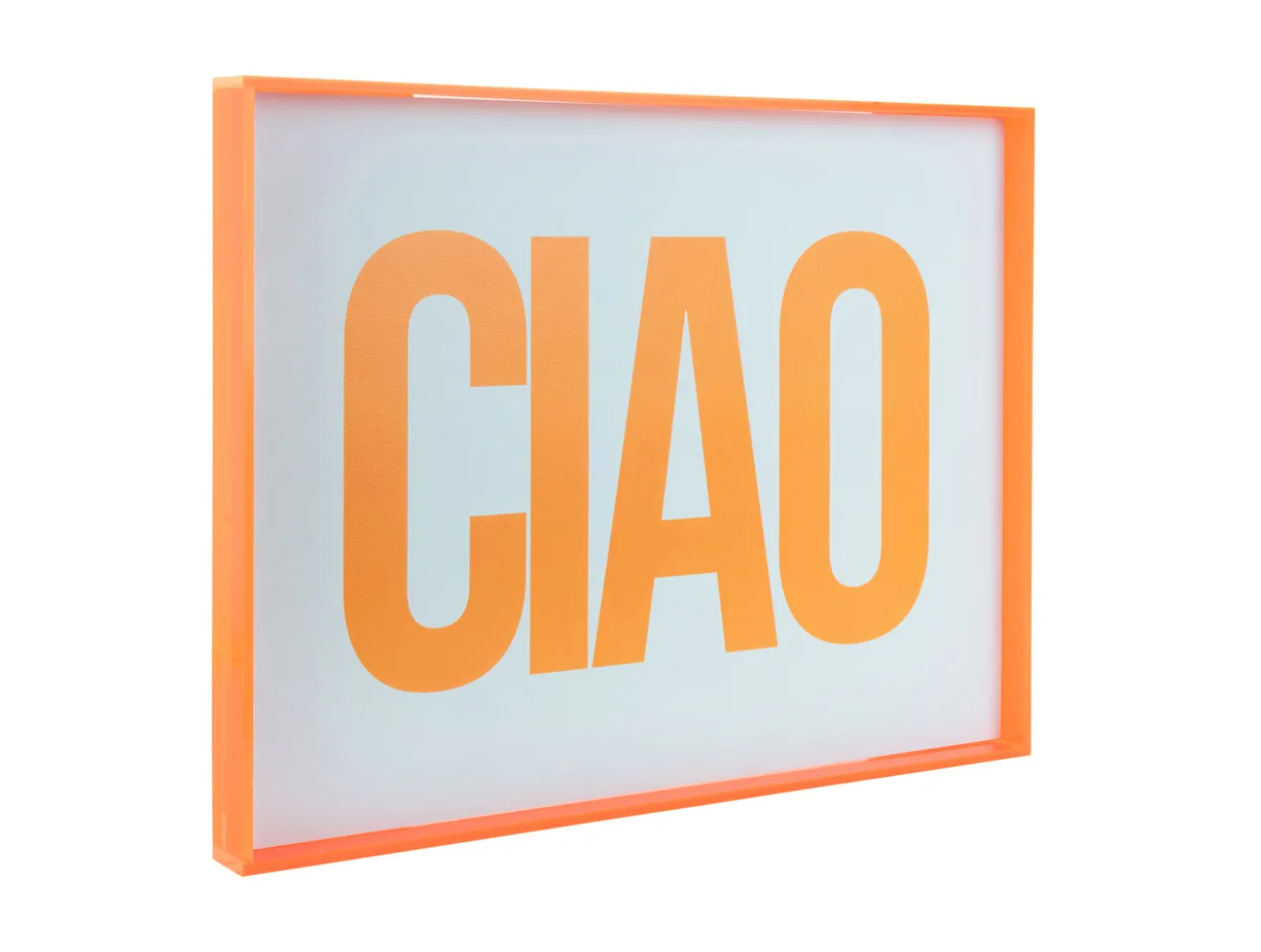 Present time - Wall art Ciao large bright orange