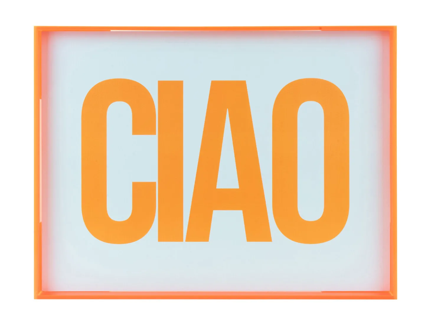 Present time - Wall art Ciao large bright orange