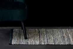 Rug Solid - Tæppe jute læder, graphite - 75x200 cm.