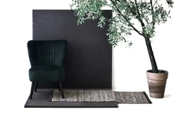 Rug Solid - Tæppe jute læder, graphite - 75x200 cm.